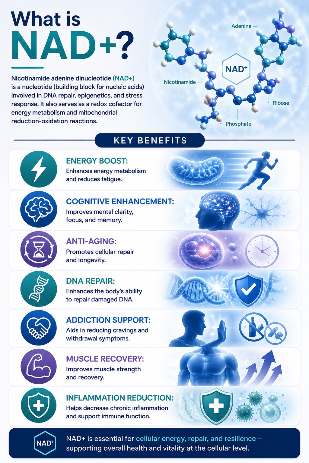 NAD+ peptide guide infographic